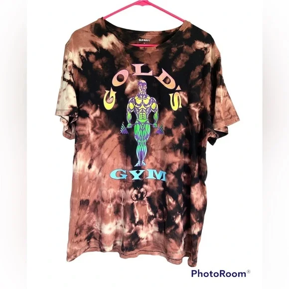 ✨SOLD✨ BLEACH Dyed/Golds Gym Tee - Picture 1 of 10